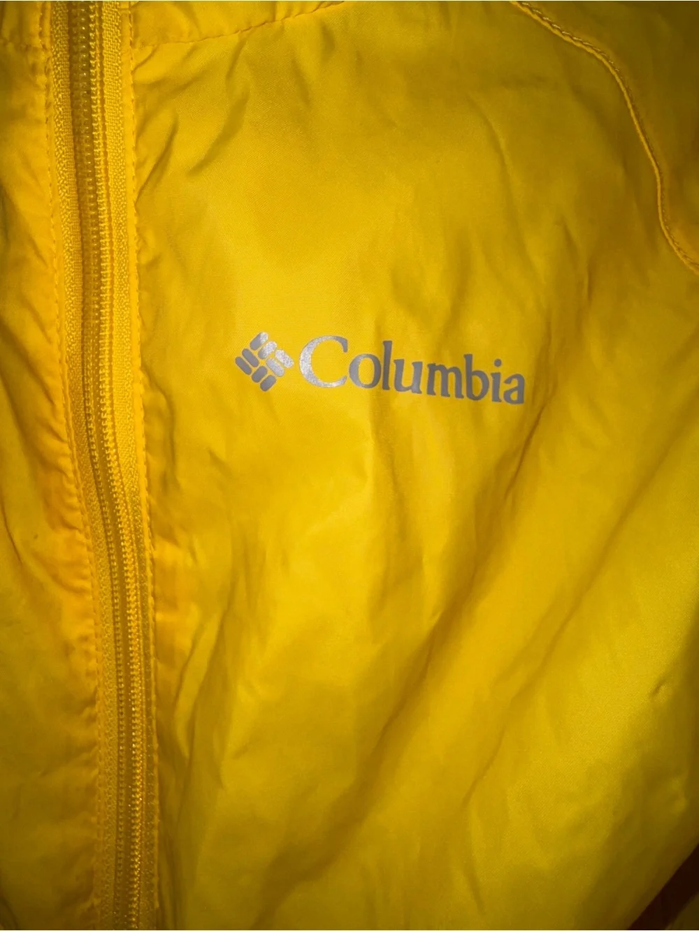 Columbia Kids Yellow Hooded Packable Shell Jacket
